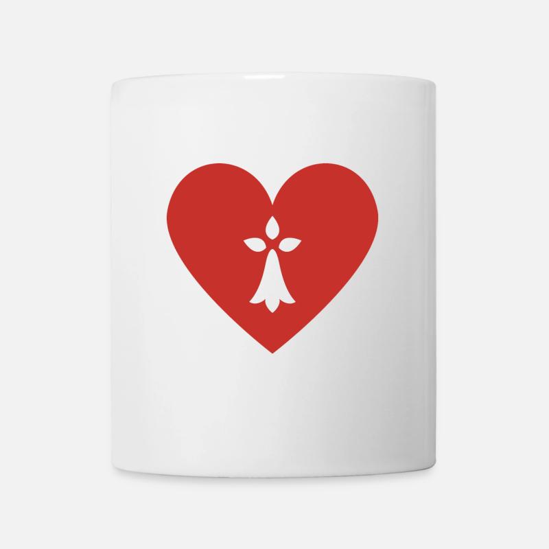 Kleines rotes Herz Hermelin weiß - Brittany BZH - Tasse - Weiß