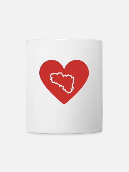 Petit coeur rouge carte blanche Bretagne - BZH - Mug - white