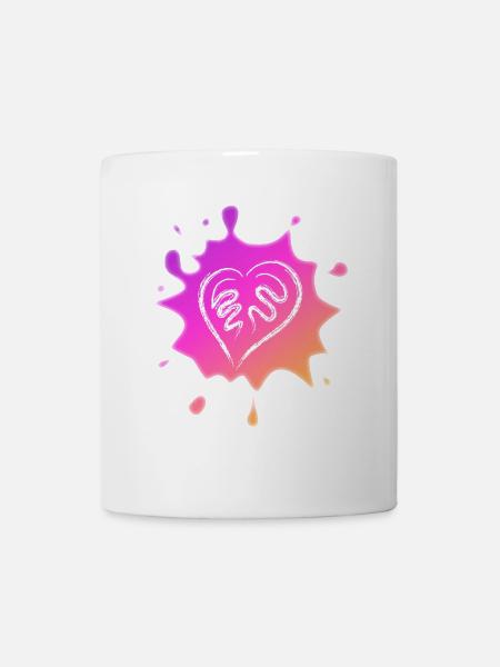 Heart chalk colorful - Mug - white