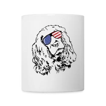 COCKER SPANIEL America Flag Glasses Dogs Wilsigns - Mug - white - Front