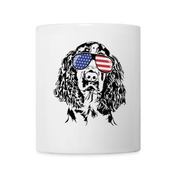 ENGLISH SPRINGER SPANIEL Amerika Fahne Wilsigns - Tasse - Weiß - Vorne