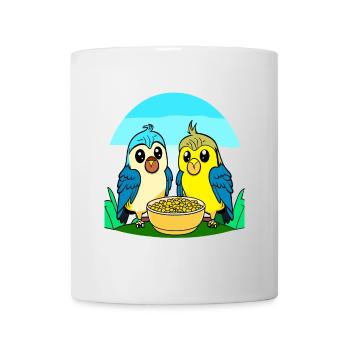 Überraschte Wellis beim essen. - Tasse - Weiß - Vorne