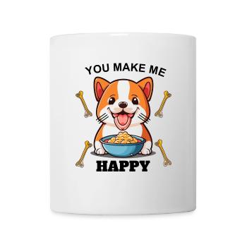 Chien heureux rêve d’os. - Mug blanc - blanc - Devant