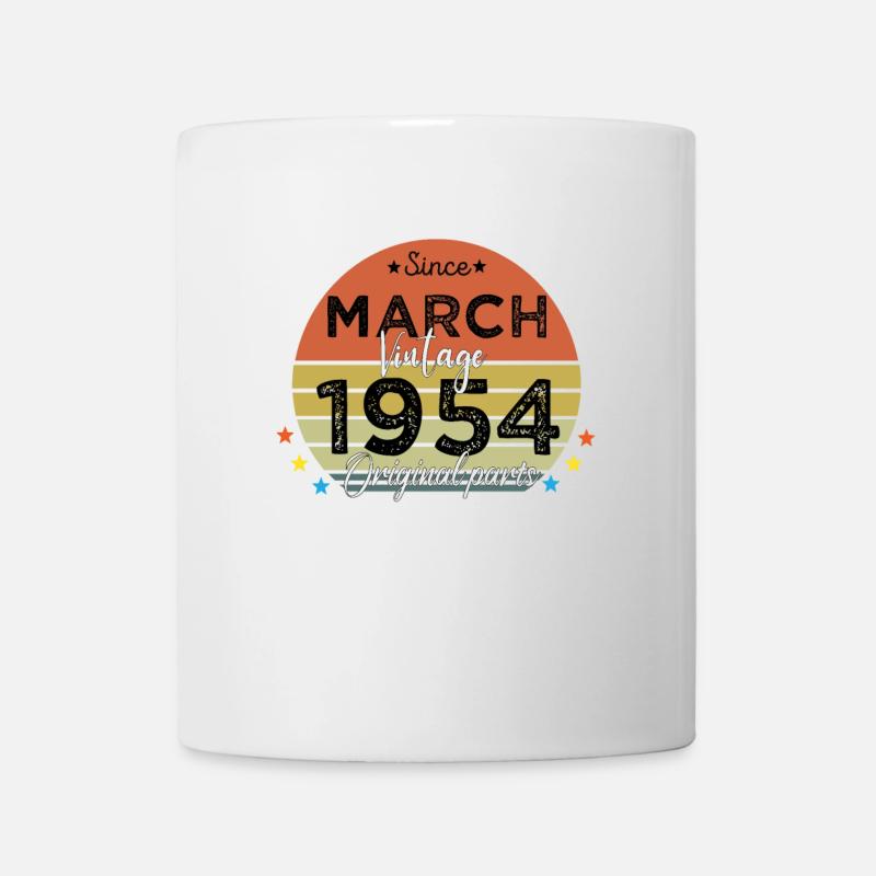 70 Years Old Made In 1954 Vintage March 1954 - Mug blanc - blanc