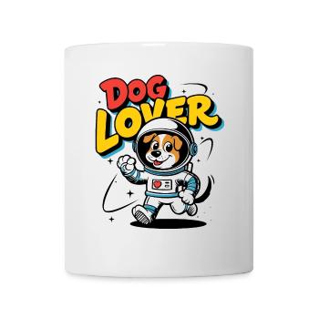 Cute dog as an astronaut in comic style - Mug - white - Front