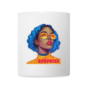 Surprise girl art text - Mug - white - Front