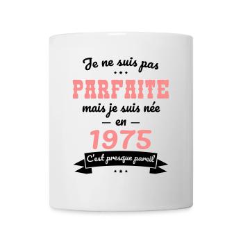 50th Anniversary - Nicht perfekt, aber 1975 geboren - Tasse - Weiß - Vorne