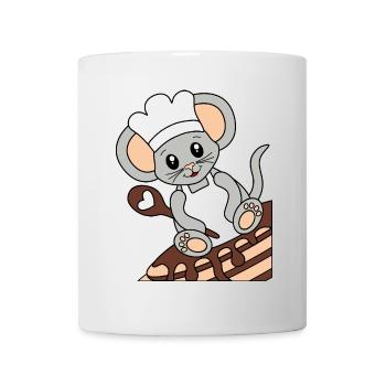 Mäusekoch auf Pfannkuchen - Tasse - Weiß - Vorne