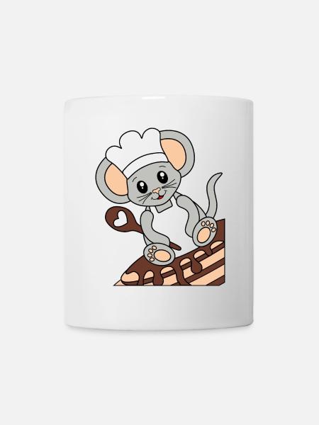 Souris cuire sur des crêpes - Mug blanc - blanc
