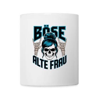 Böse Alte Frau! Rockerin Rockerbraut Motorrad - Tasse - Weiß - Vorne