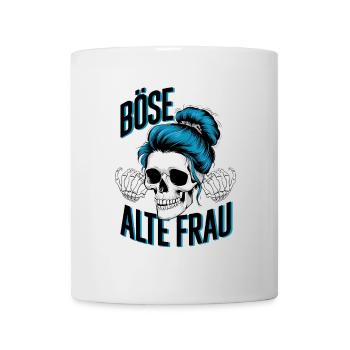Böse Alte Frau! Rockerin Rockerbraut Motorrad - Tasse - Weiß - Vorne