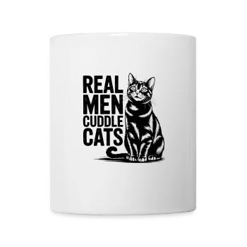 Echte Männer kuscheln Katzen! Katzen Papa Kitten - Tasse - Weiß - Vorne