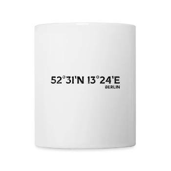 Berlin Koordinaten Souvenir - Tasse - Weiß - Vorne