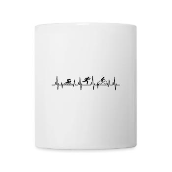 Heartbeat Triathlon Run Bike Swim Triathlete Triat - Mug - white - Front