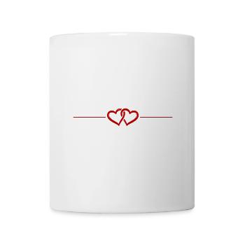 Herzen Liebe Symbol Strich - Tasse - Weiß - Vorne