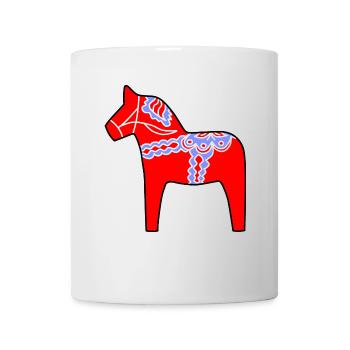 Dalarna Horse - Dalahäst | Wooden horse Swedish - Mug - white - Front