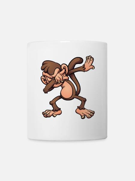 Affe Finger Finger Dummer Cartoon-Stil - Tasse - Weiß