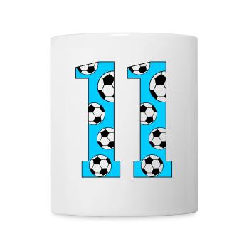 11 Geburtstag Fußball blau - Tasse - Weiß - Vorne