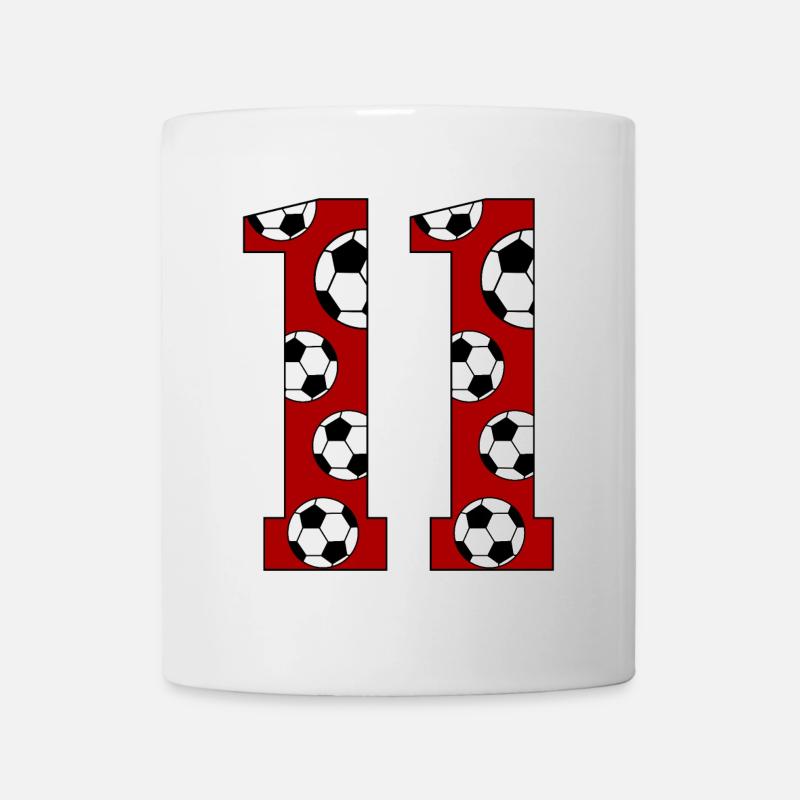 11 Geburtstag Fußball rot - Tasse - Weiß