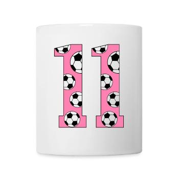 11 Anniversaire Football Rose - Mug blanc - blanc - Devant