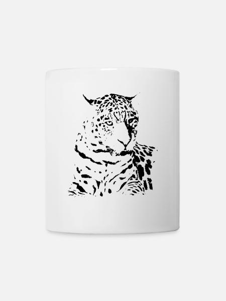 leopard schwarz Geschenke Geschenkidee - Tasse - Weiß