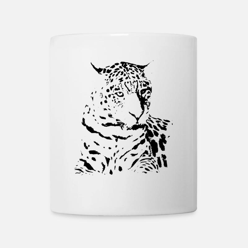 Idée cadeau cadeau noir léopard - Mug blanc - blanc