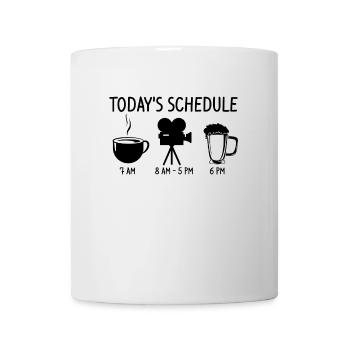 Aujourd’hui Calendrier Réalisation Bière Café Drôle - Mug blanc - blanc - Devant