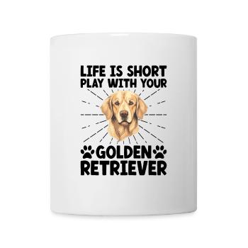 Das Leben ist kurz: Spiel mit Ihrem Golden Retriever GR D - Tasse - Weiß - Vorne