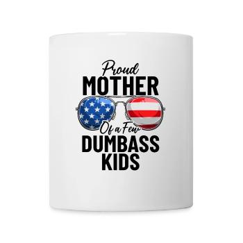 Stolze Mutter Von Ein Paar Dümmern Kindern Lustige Mutter USA - Tasse - Weiß - Vorne