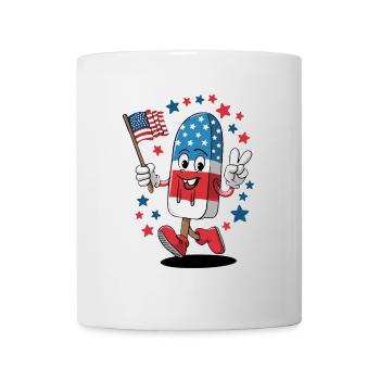 Popsicle USA Drapeau américain Patriot Dessert glacé - Mug blanc - blanc - Devant