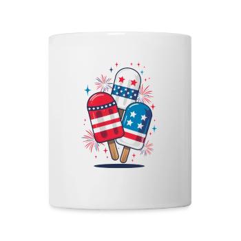 Eis am Stiel USA Lustiges 4. Juli Eis Sommer - Tasse - Weiß - Vorne