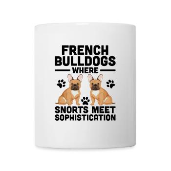 Bouledogues Français où les reniflements rencontrent la sophistication F - Mug blanc - blanc - Devant