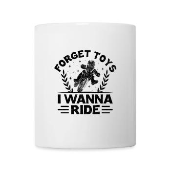 Drapeau américain Oublier les jouets Je veux faire de la moto - Mug blanc - blanc - Devant