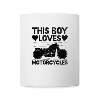 Dieser Junge liebt Motorräder Motorradfahren Biker Moto - Tasse - Weiß - Vorne