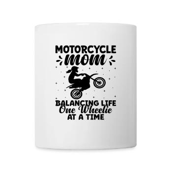 Motorcycle Mom Balancing Life One Wheel At A Time - Mug - white - Front