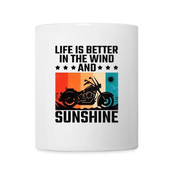 La vie est meilleure dans le vent et le soleil à moto - Mug blanc - blanc - Devant
