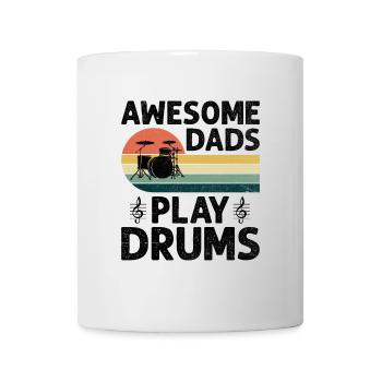 Awesome Dads Play Drums Drumming Drum Drummer Fath - Tasse - Weiß - Vorne