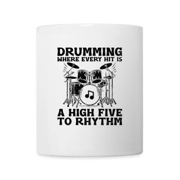 Tambourinage où chaque coup est un high five au rythme - Mug blanc - blanc - Devant