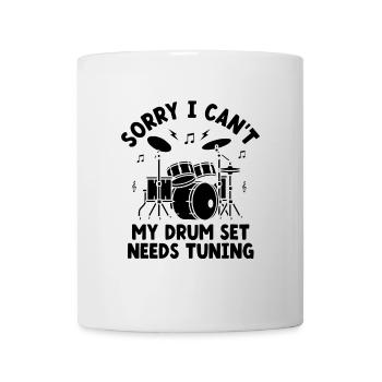 Désolé je ne peux pas Ma batterie a besoin d’être accordée Batteur Dru - Mug blanc - blanc - Devant