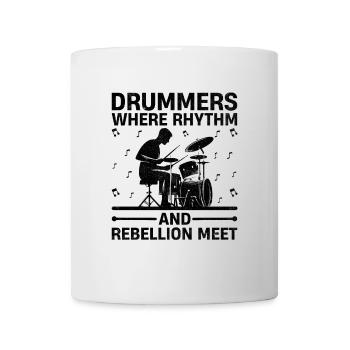 Des batteurs où le rythme et la rébellion rencontrent le tambourinage - Mug blanc - blanc - Devant