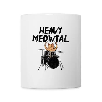 Heavy Meowtal tambour tambour batteur amoureux des chats - Mug blanc - blanc - Devant