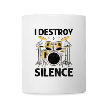 I Destroy Silence Drummer Drumming Drum Drummers - Mug - white - Front