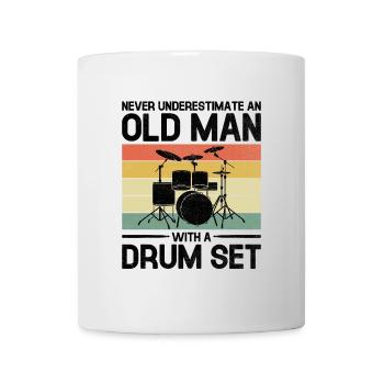 Ne sous-estimez jamais un vieil homme avec une batterie - Mug blanc - blanc - Devant