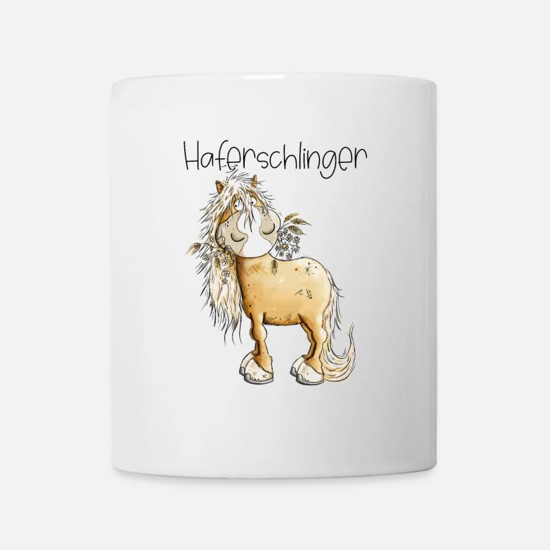 Haflinger Pferd Haferschlinger Wortspiel - Tasse - Weiß
