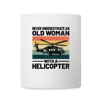 Never Underestimate An Old Woman With A Helicopter - Mug - white - Front