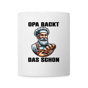 Opa backt das schon - Bäcker mit Broten - Tasse - Weiß - Vorne