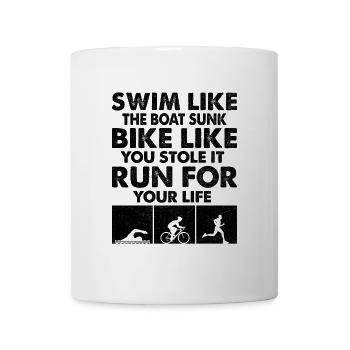 Nagez comme le bateau Coulez le vélo comme si vous l’aviez volé Courir - Mug blanc - blanc - Devant
