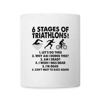 6 étapes de triathlon Triathlon Natation Vélo Course Tri - Mug blanc - blanc - Devant