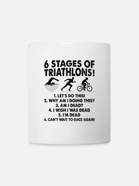 6 Etappen Triathlon Triathlon Schwimmen Rad Lauf Tri - Tasse - Weiß