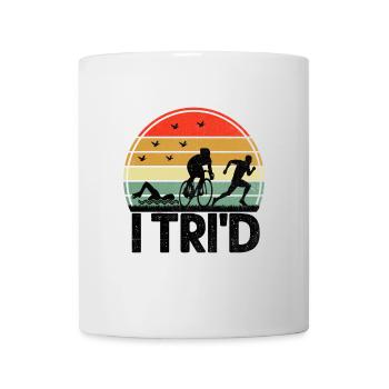 I Tri’d Triathlons Triathlon Natation Vélo Course Triathl - Mug blanc - blanc - Devant